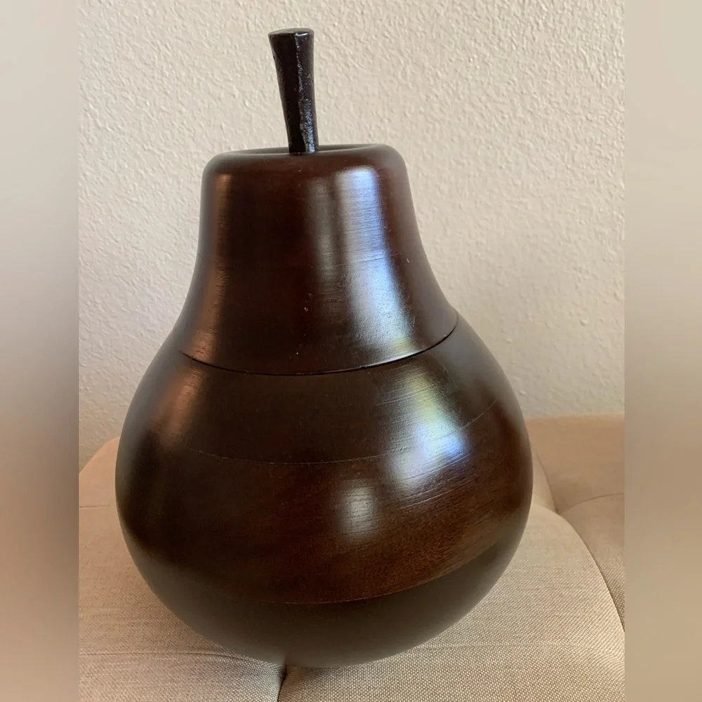 Mango Wood Pear Shaped Canister